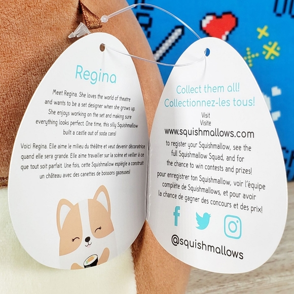 Squishmallow Regina The Corgi With Sushi 8" UltraSoft Stuffed Plush Toy NWT - Picture 11 of 12